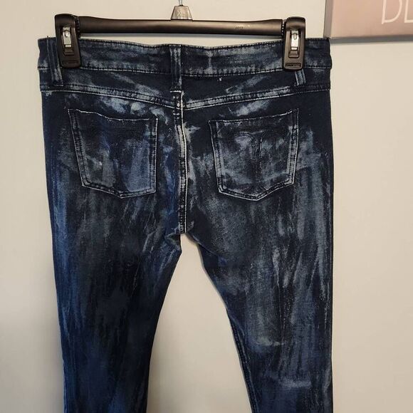 Tripp NYC Daang Goodman Tie Dye Low Rise Skinny 100% Cotton Blue Pants Size 7 - Picture 5 of 8